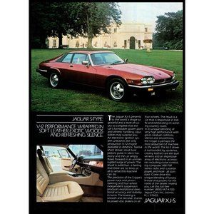 1983 Jaguar XJ-S XJS Luxury Sports Coupe Vintage Print Ad Tan Leather Wall Art